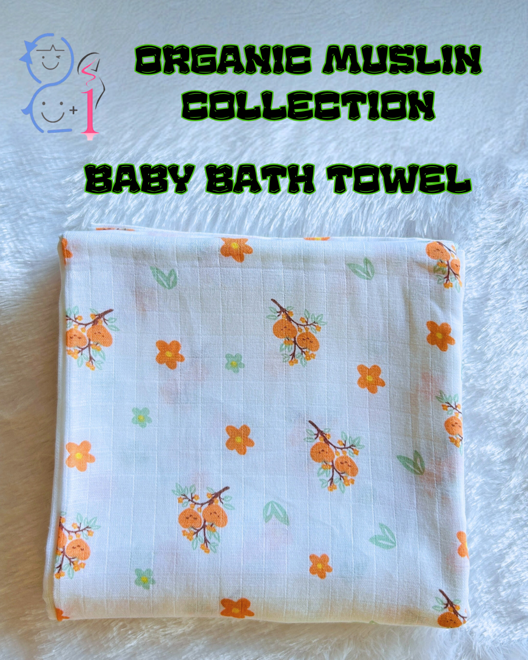 Muslin Bath Towel - Floral ( 75cm x 150 cm )